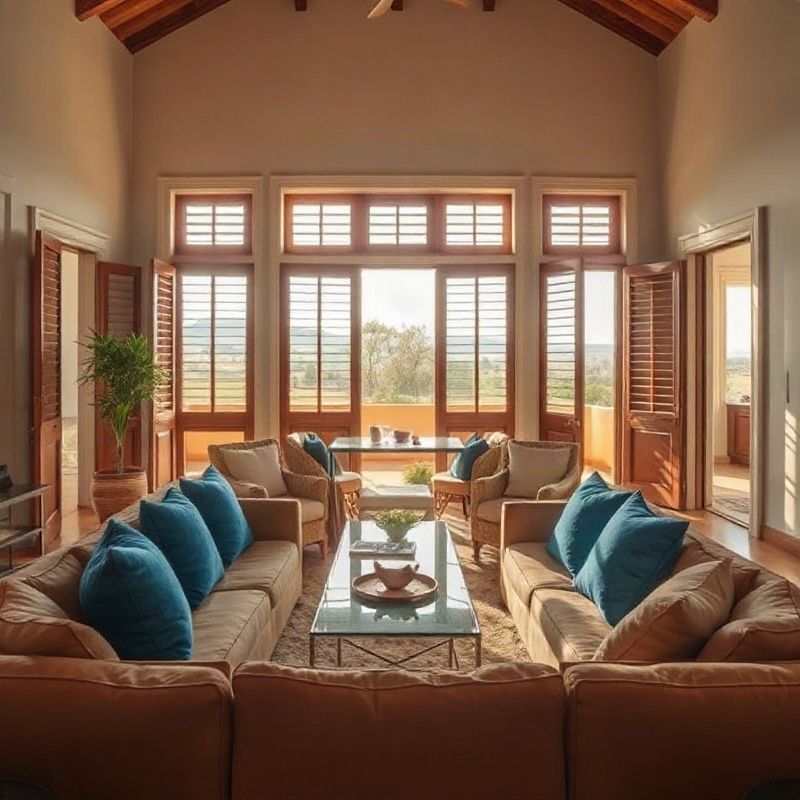 Furnished living room in a Garissa residential property with warm natural light